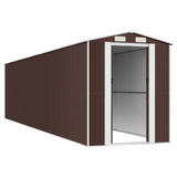 vidaXL Garden Shed Dark Brown 75.6"x336.6"x87.8" Galvanized Steel