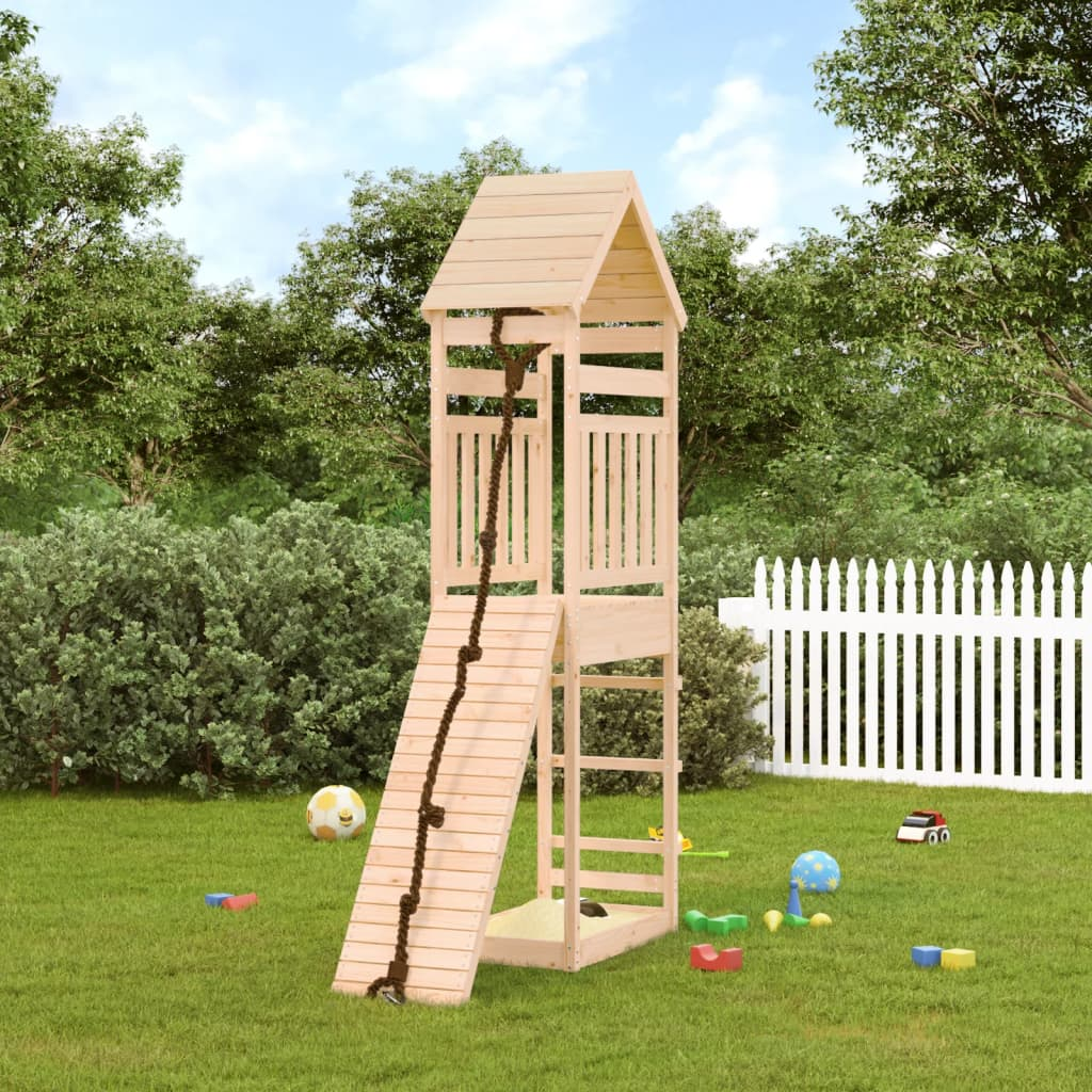 vidaXL Playhouse with Climbing Wall | Solid Wood Pine