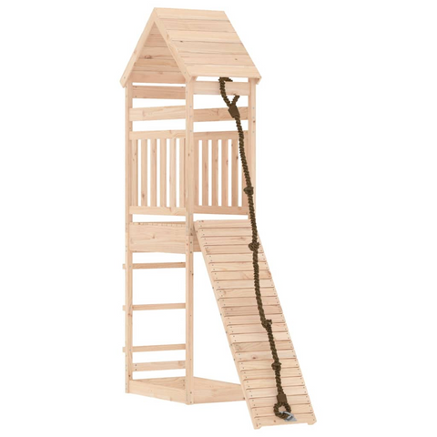 vidaXL Playhouse with Climbing Wall | Solid Wood Pine