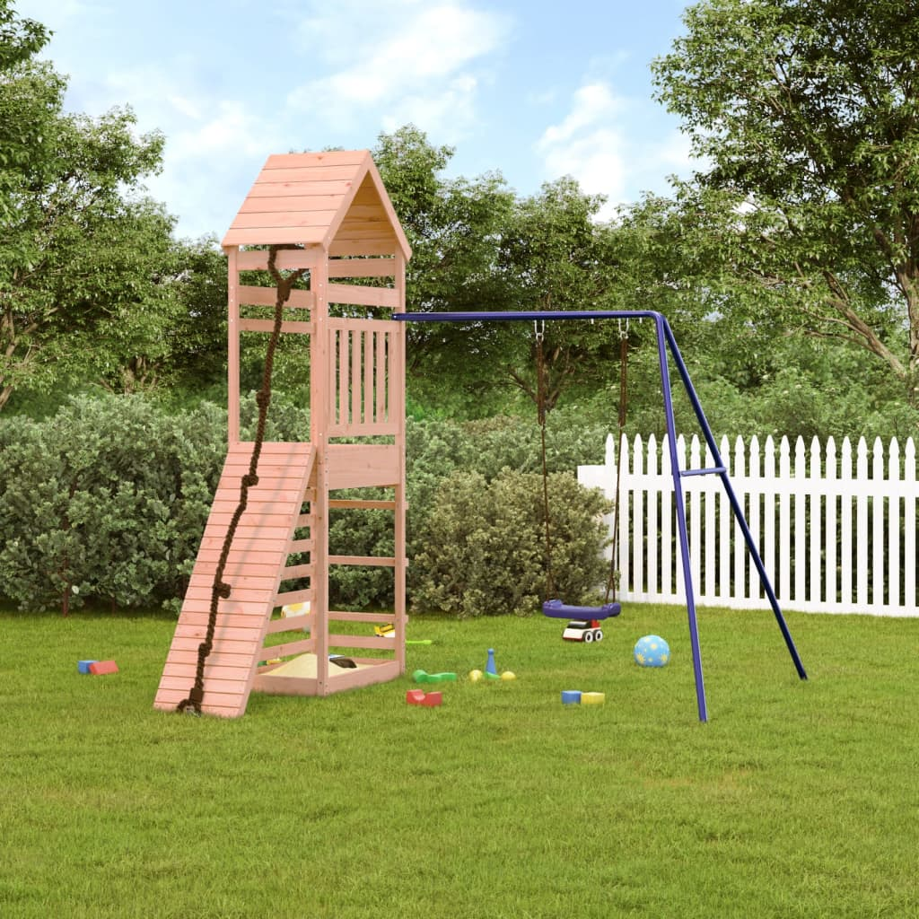 vidaXL Outdoor Playset Solid Wood Douglas - Multi-Activity Centers, Sturdy & Stable Frame