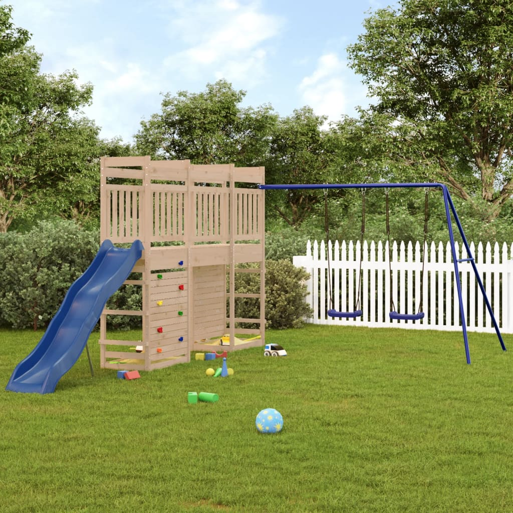 vidaXL Outdoor Playset Solid Wood Pine - Durable, Sturdy, Multi-Activity Centers