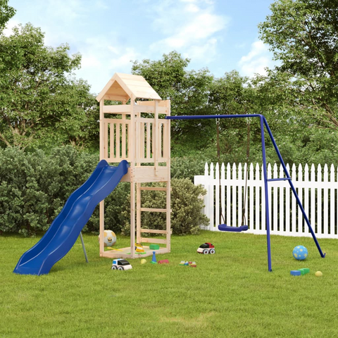 vidaXL Outdoor Playset Solid Wood Pine - Sturdy & Fun Playground Equipment