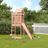 vidaXL Playhouse with Climbing Wall Solid Wood Douglas - Outdoor Kids Playset