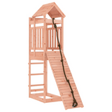 vidaXL Playhouse with Climbing Wall Solid Wood Douglas - Outdoor Kids Playset