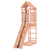 vidaXL Playhouse with Climbing Wall Solid Wood Douglas - Outdoor Kids Playset