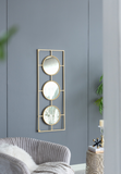 3 Mirror Piece Wall Mirror in Gold Rectangular Frame | Home