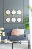 3 Mirror Piece Wall Mirror in Gold Rectangular Frame | Home