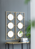 3 Mirror Piece Wall Mirror in Gold Rectangular Frame | Home