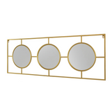 3 Mirror Piece Wall Mirror in Gold Rectangular Frame | Home