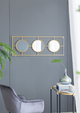 3 Mirror Piece Wall Mirror in Gold Rectangular Frame | Home