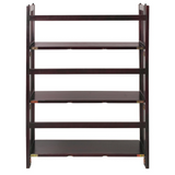 3-Shelf Folding Stackable Bookcase 27.5" Wide-Espresso - WhatYouNeedSales