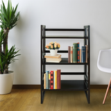 3-Shelf Folding Student Bookcase 20.75" Wide-Espresso - WhatYouNeedSales