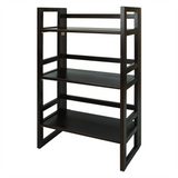 3-Shelf Folding Student Bookcase 20.75" Wide-Espresso - WhatYouNeedSales