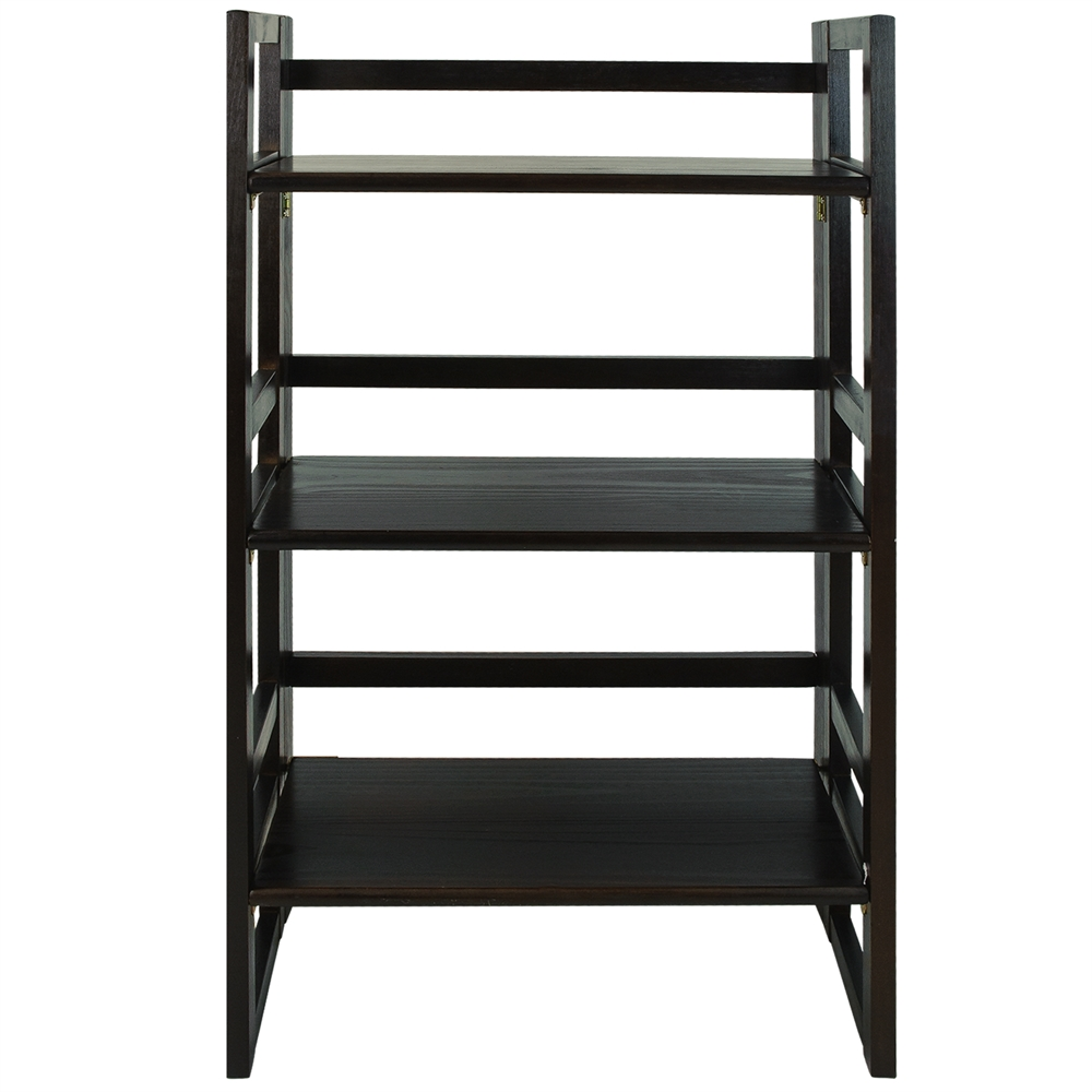 3-Shelf Folding Student Bookcase 20.75" Wide-Espresso - WhatYouNeedSales