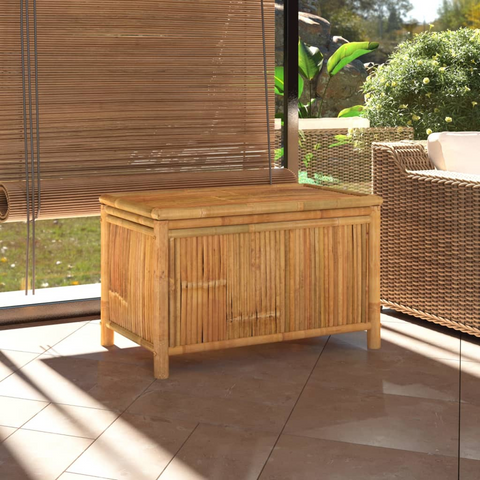 vidaXL Patio Storage Box 35.4"x20.5"x21.7" Bamboo - Outdoor Furniture Storage Solution