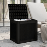 vidaXL Patio Storage Box Black 21.9"x16.9"x20.9" Polypropylene - Outdoor Furniture Storage Solution