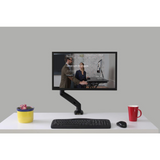 Rocelco Premium Desk Computer Monitor Mount with USB 2.0 and Audio Port - Full Motion Adjustable Arm - Fits 13''-27'' LED LCD Flat Screen - Black