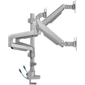 Lorell Mounting Arm for Monitor - Gray - Height Adjustable - 3 Display(s) Supported - 15.40 lb Load Capacity