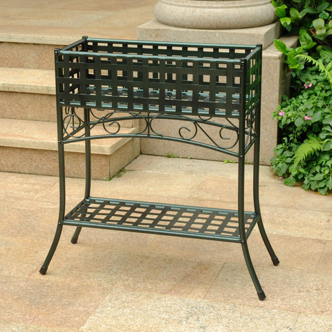 Mandalay Iron Rectangular Plant Stand - Sturdy and Stylish Plant Holder