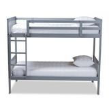 Baxton Studio Jude Modern and Contemporary Grey Finished Wood Twin Size Bunk Bed