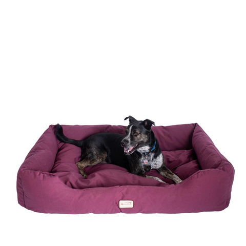 Armarkat Model D01FJH-M Medium Burgundy Bolstered Pet Bed - Comfortable and Durable