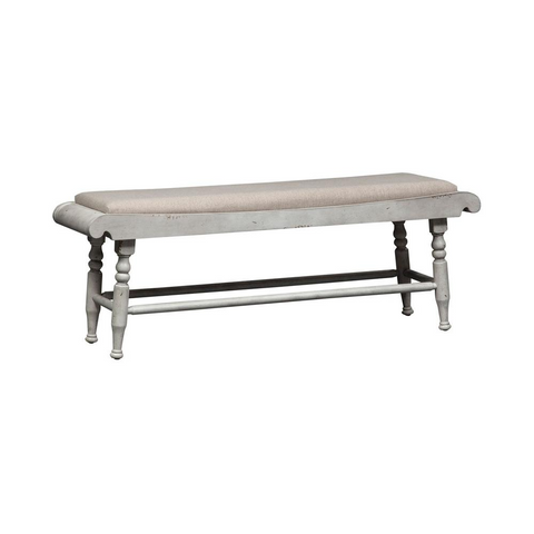 Whitney Bench - Antique Linen and Weathered Gray Finish