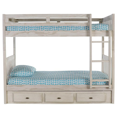 Solid Pine Twin/Twin Bunk Bed with Three Drawers - Space-Saving and Stylish