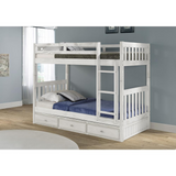 Solid Pine Twin/Twin Bunk Bed with Three Drawers - Space-Saving and Stylish