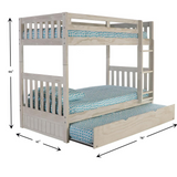 Solid Pine Twin/Twin Bunk Bed with Twin Trundle - Sturdy and Space-saving