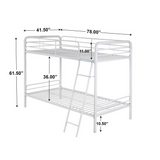 Better Home Products Twin over Twin Metal Bunk Bed - Sturdy and Safe Design