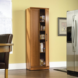 HomePlus Storage Cabinet - Adjustable Shelves, Framed Panel Doors, Sienna Oak Finish