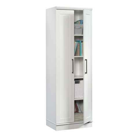 HomePlus Storage Cabinet - Adjustable Shelves, Framed Panel Doors, Soft White Finish