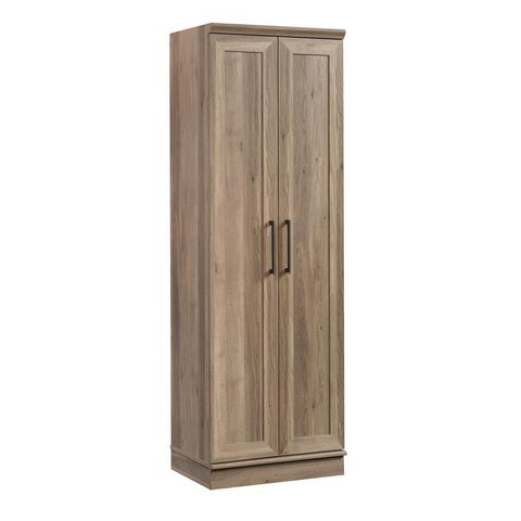 HomePlus Storage Cabinet - Adjustable Shelves, Framed Panel Doors, Salt Oak Finish