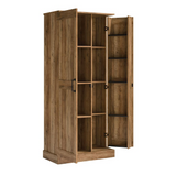 Double Deep Storage Cabinet - Adjustable Shelves, Swing-Out Storage Door, Rural Pine Finish