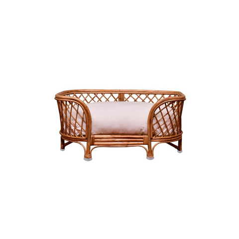 Rattan Pet Bed with Cushion - Stylish and Comfortable