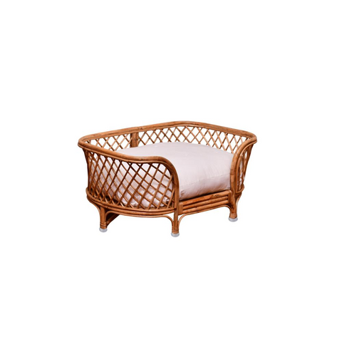 Rattan Pet Bed with Cushion - Stylish and Comfortable