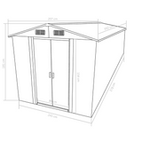 vidaXL Garden Shed 101.2"x154.3"x71.3" Metal Gray - Durable Galvanized Steel Storage Solution