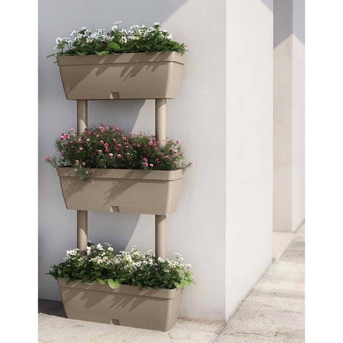 Buy vidaXL Garden Planter 3 pcs 39.4" Taupe - Best Price Online