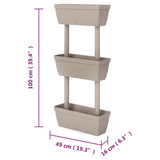 Buy vidaXL Garden Planter 3 pcs 39.4" Taupe - Best Price Online