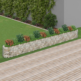 vidaXL Gabion Raised Bed Galvanized Iron 212.6"x19.7"x19.7" - Sturdy and Durable Garden Border