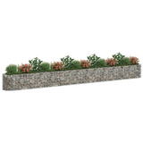 vidaXL Gabion Raised Bed Galvanized Iron 212.6"x19.7"x19.7" - Sturdy and Durable Garden Border