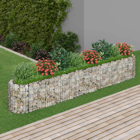 vidaXL Gabion Raised Bed Galvanized Iron 129.9"x19.7"x19.7"