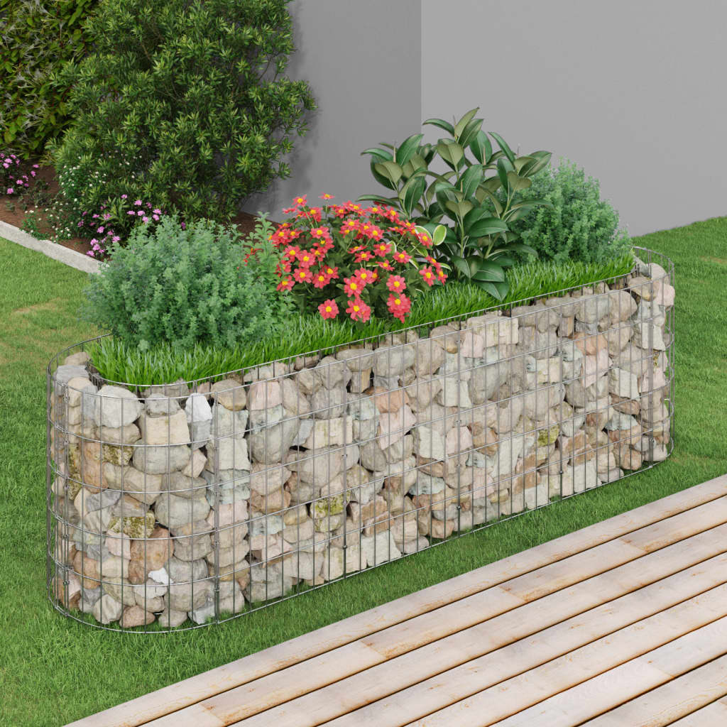 vidaXL Gabion Raised Bed Galvanized Iron 74.8"x19.7"x19.7"