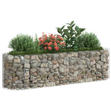 vidaXL Gabion Raised Bed Galvanized Iron 74.8"x19.7"x19.7"