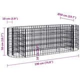 vidaXL Gabion Raised Bed Galvanized Iron 74.8"x19.7"x19.7"