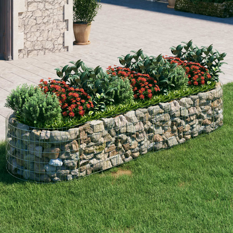 vidaXL Gabion Raised Bed Galvanized Iron 118.1"x39.4"x19.7"