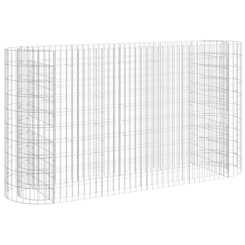 vidaXL Gabion Raised Bed Galvanized Iron 74.8"x19.7"x39.4"