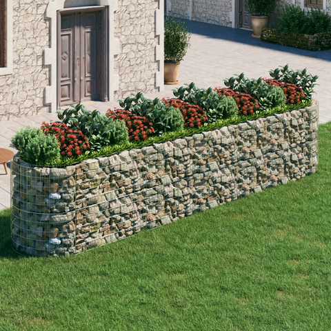 vidaXL Gabion Raised Bed Galvanized Iron 196.9"x39.4"x39.4"