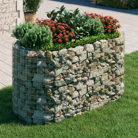 vidaXL Gabion Raised Bed Galvanized Iron 78.7"x39.4"x39.4" - Sturdy and Durable Border for Your Garden