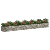 vidaXL Gabion Raised Bed Galvanized Iron 236.2"x39.4"x19.7" - Rustproof and Weather-Resistant Garden Flower Bed